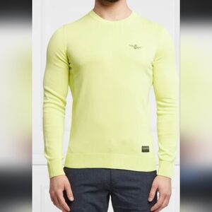 Aeronautica militare neon yellow sweater size XXL